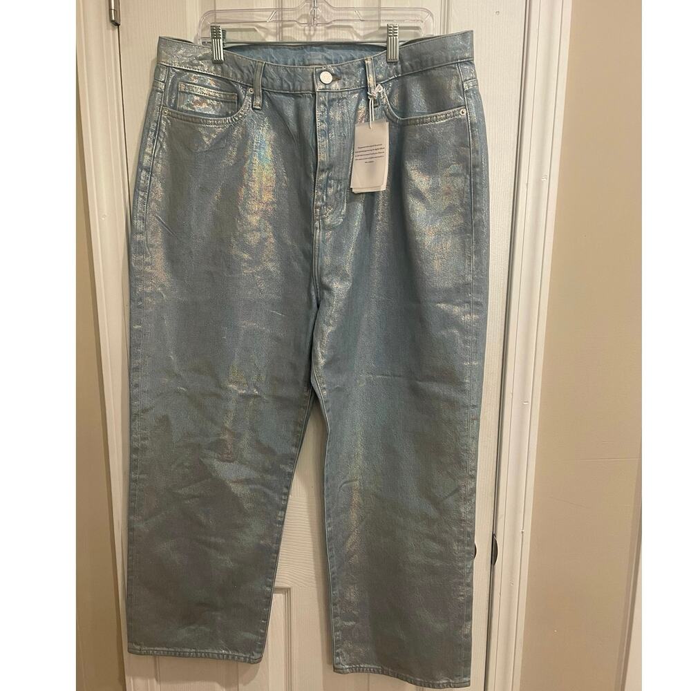 FRAME Holigraphic look womens jeans, Mid-Rise Boot Cut, A51